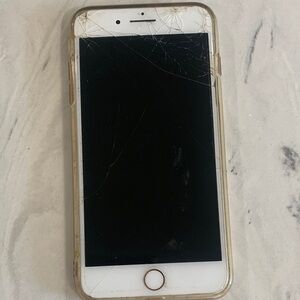 Apple Smartphone with White and Gold Design